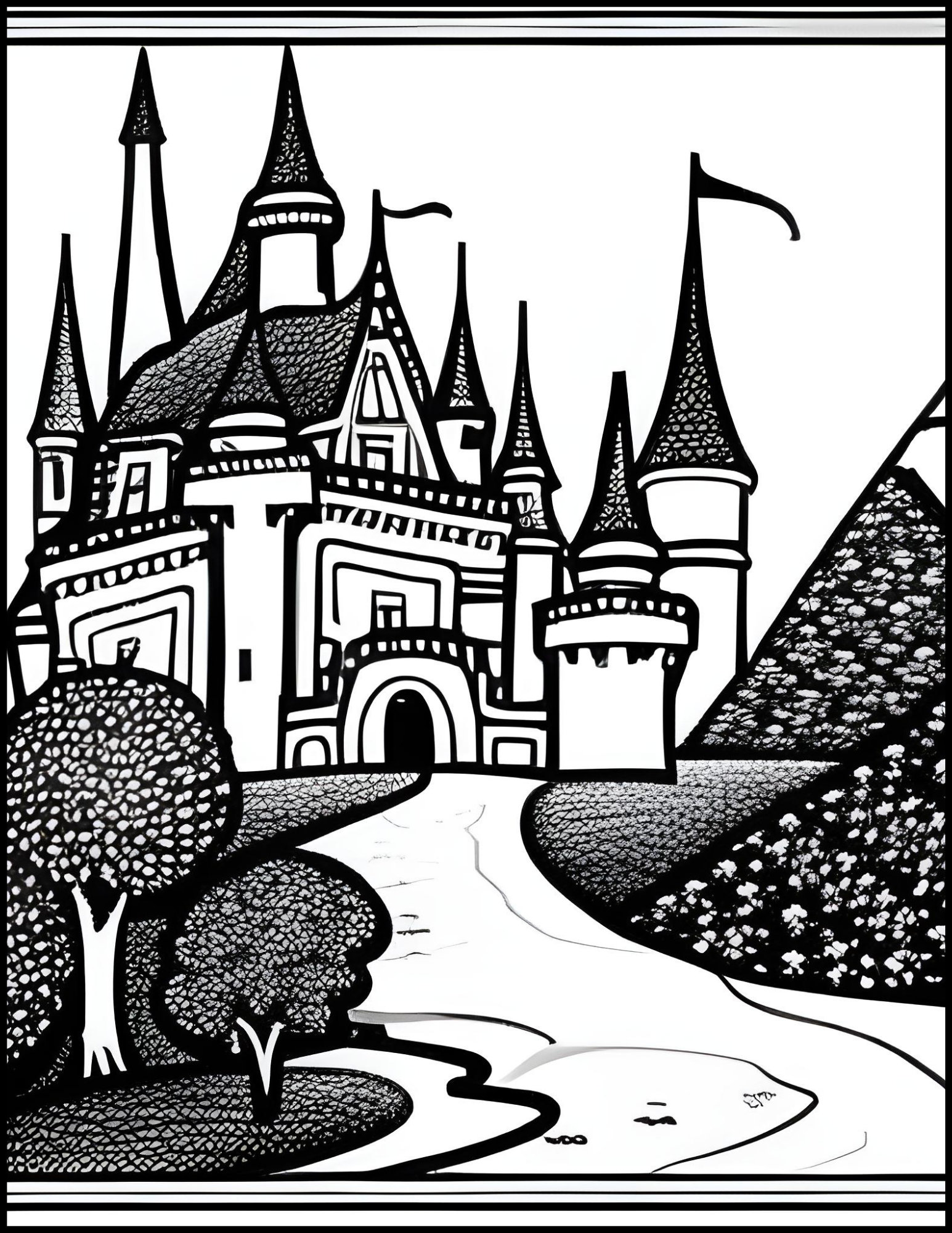 Whimsical Adventures: Printable Fantasy Land Coloring Pages ...