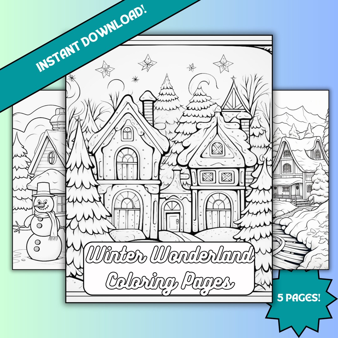 Frosty Winter Wonderland Coloring Pages: Printable Snowy Scenes