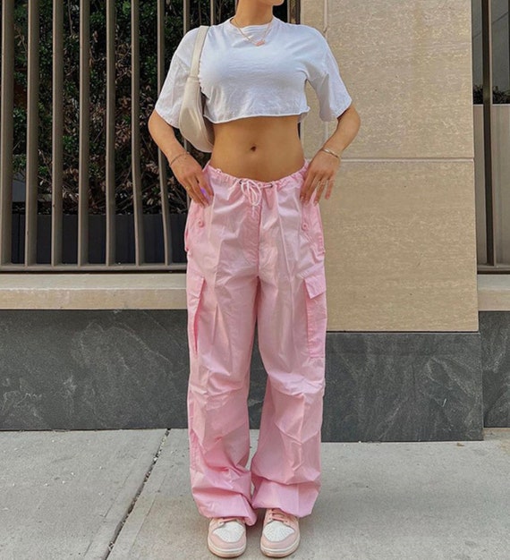 Solid Loose Drawstring Trousers Low Waist Streetwear Joggers Baggy