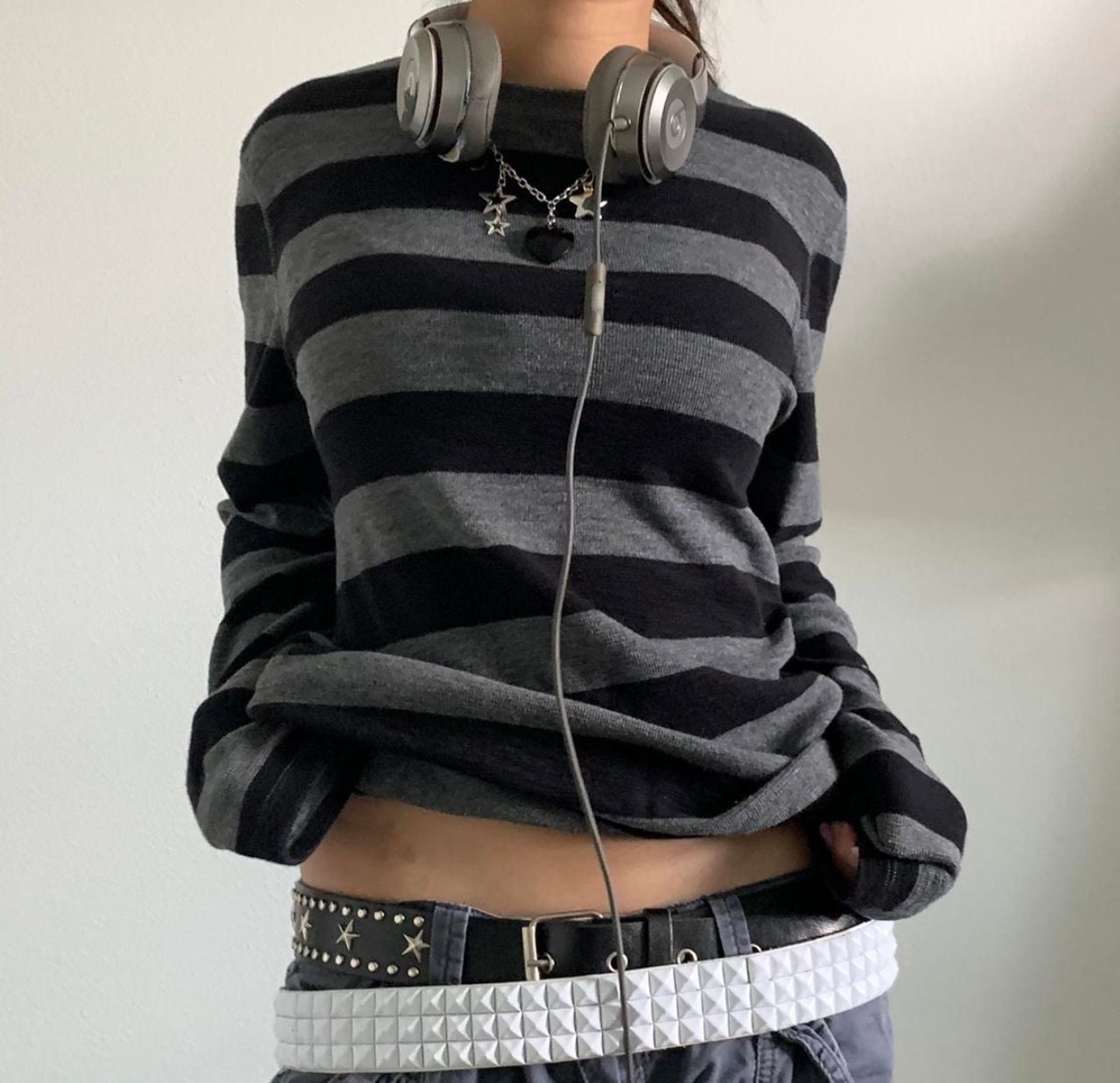 CEINOM Y2K E-Girls 90s Long Sleeve Shirt Fairy Grunge Aesthetic T Shirts  Tops for Women Teens Girls Women Sexy Slim Crop Top (Black,M,Medium) at   Women's Clothing store