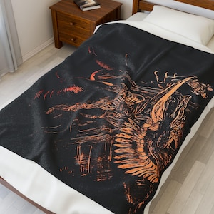 Cosmic Comfort Velveteen Plush Blanket - Cozy Throw for Sci-Fi Lovers, Home Decor, Unique Gift, Festival Blanket, Bedroom Essentials
