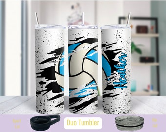 Distressed Volleyball Tumbler, Gift for Women, Volleyball Player