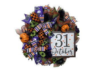 October 31st Halloween Front Door Wreath
