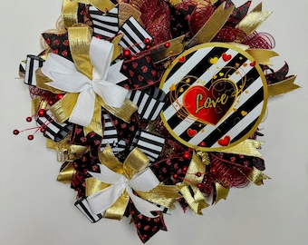 Elegant Love Wreath for Valentine's Day, Anniversaries, Weddings, and More