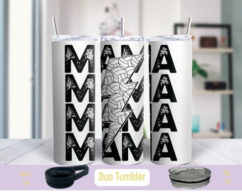 Volleyball Mama Tumbler - Lightning Bolt and Volleyballs Tumbler,  Gift for Women