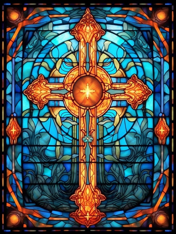 Stained glass cross deals