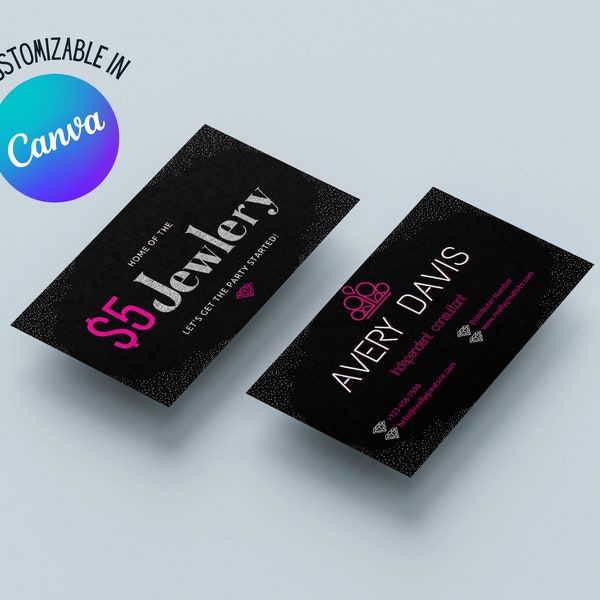 Paparazzi Business Cards | Pink and Black Business Card | Canva Template | Personalized Business Cards | Unique Business Cards