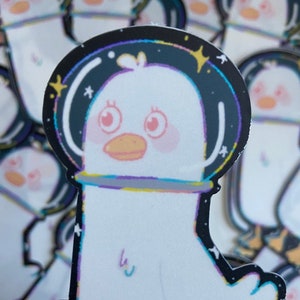 Astronaut Duck Sticker