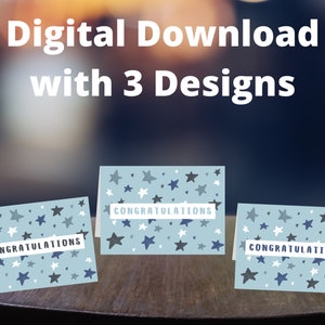 Baby Card Digital / Baby Shower Card / Baby Boy Card / Downloadable & Printable / Congrats Card / Baby Shower Boy Card / Multiple Sizes