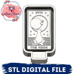 Der Mond Tarot Karte Freshie Rohling zum Abformen 3D Drucker Datei STL