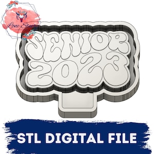 Senior 2023 Retro Freshie Blank para moldear archivo de impresora 3D STL