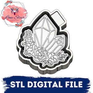 Crystal with Flowers Freshie Blank for Molding 3D printer file STL