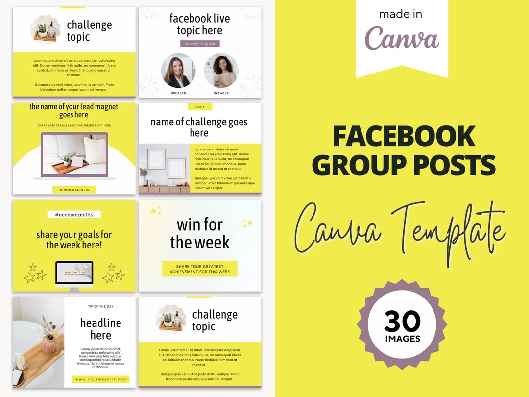 Facebook Group Canva Template, Instant Download, Facebook Group