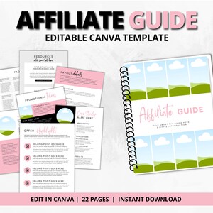 Affiliate Guide Template, Instant Download, Affiliate Marketing Canva Template, Affiliate Program eBook Template for Business Coaching