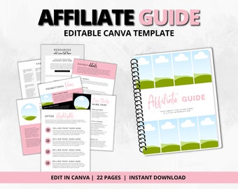 Affiliate Guide Template, Instant Download, Affiliate Marketing Canva Template, Affiliate Program eBook Template for Business Coaching