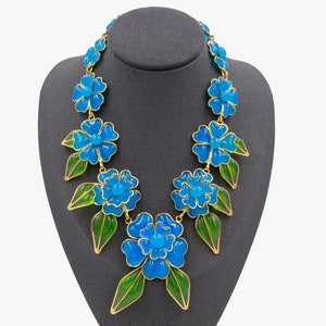 Vintage AUGUSTINE PARIS by Thierry Gripoix Camelia Glass Necklace, 1990s