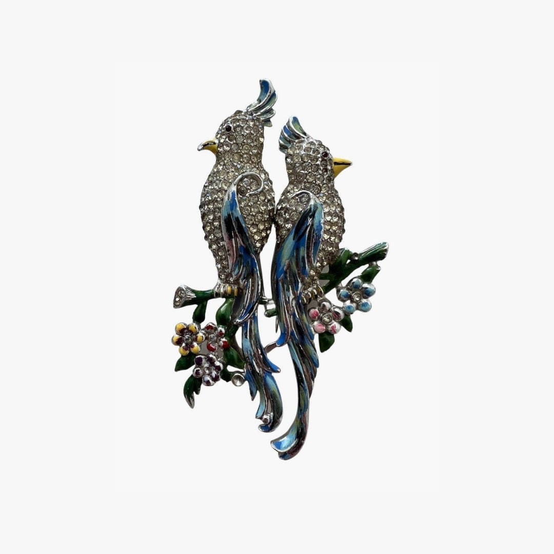 Vintage Coro Parrot Duette Broochfur Clip, 1940s Etsy