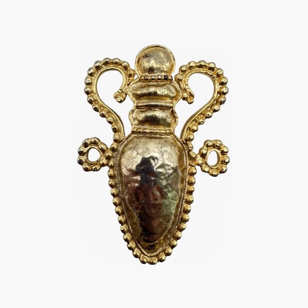 Vintage Edouard Rambaud Gold Tone Amphora Brooch Pin, art deco style brooch 1970s