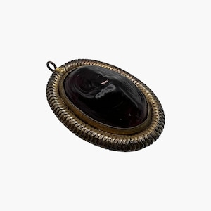 RARE COCO CHANEL 1950s Gripoix vintage pendant, Monumental vintage Chanel glass pendant, vintage brown purple art deco pendant