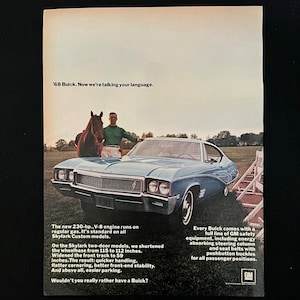 1968 Buick Vintage Magazine Ad | Nostalgia Decor | Retro Wall Art | 10.5&quot;x13.5&quot;