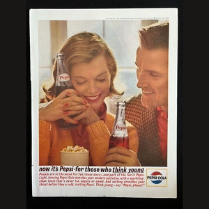 1963 Pepsi Vintage Magazine Ad | Nostalgia Decor | Collectible Wall Art