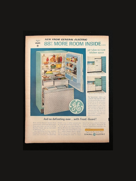 1962 General Electric Fridge & Freezer Vintage Magazine Ad Etsy