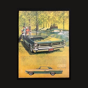 1963 Pontiac Grand Prix Vintage Magazine Ad | Nostalgia Decor