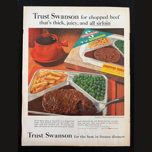 1963 Campbell Swanson TV Dinner Vintage Magazine Ad | Nostalgia Decor ...