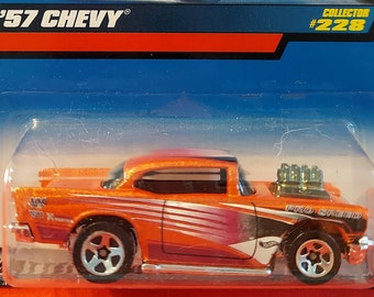 Hot Wheels Vintage '57 CHEVY - NIP - 2000 Orange w/Multicolor Striping