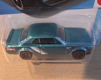 Hot Wheels 1972 Nissan Skyline HT 2000GT-X -teal/green With Black