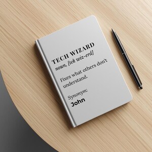 Gepersonaliseerde Tech Geek Appreciation Journal | Cadeaus voor teambuilding | Op maat gemaakt relatiegeschenk voor werknemers | Luxe relatiegeschenken voor klanten