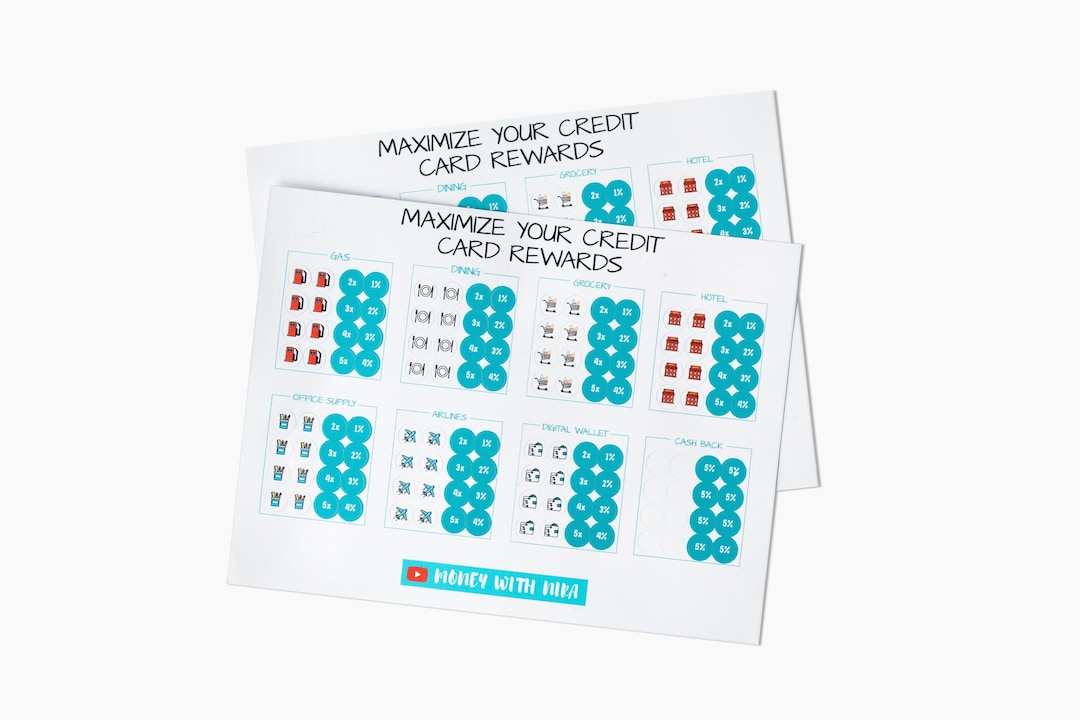 Credit Card Categories Stickers, Points, Miles, Cash Back Etsy