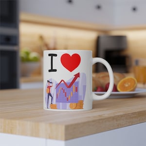 Gift Mug Personalize Investor, stock lover CFA, Office, I love Stocks 11oz