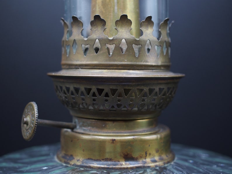 Antique Kerosene Oil Lamp Clear Glass Candle Etsy