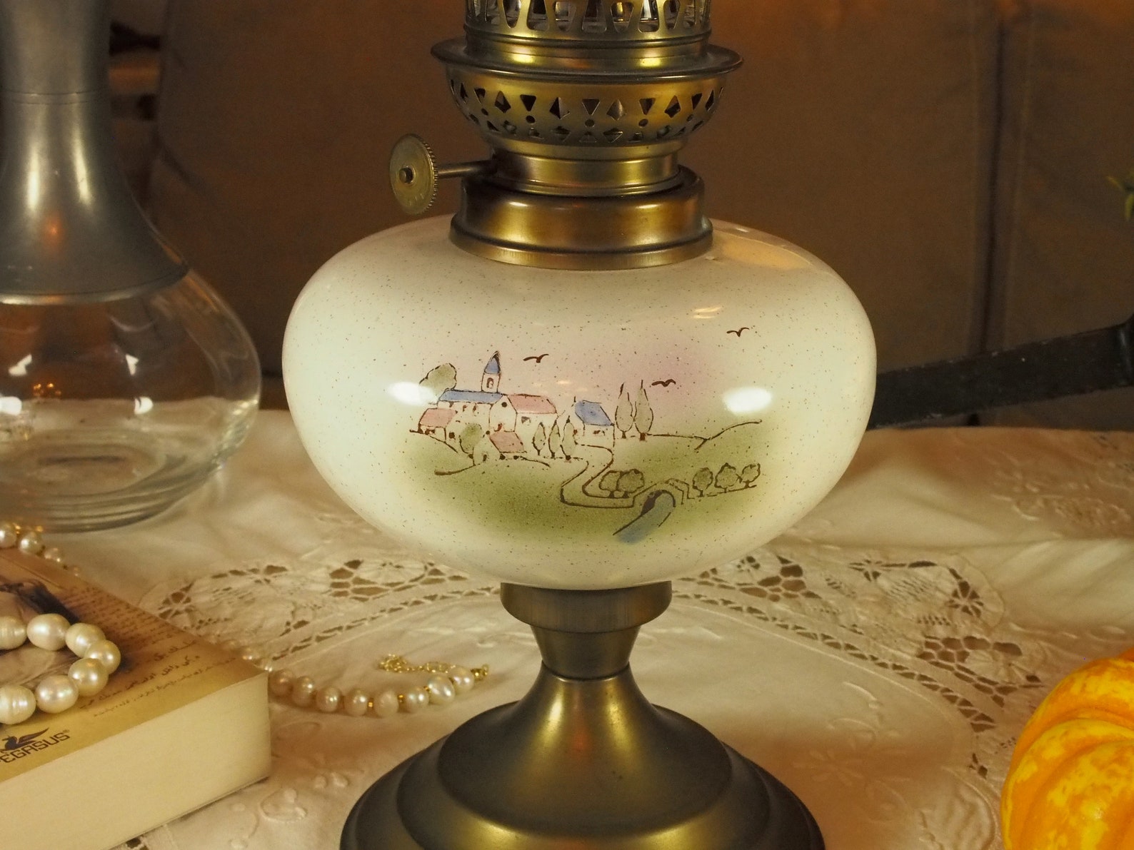 1970's Antique Bronze Oil Lamp Vintage French Lighting Etsy Canada