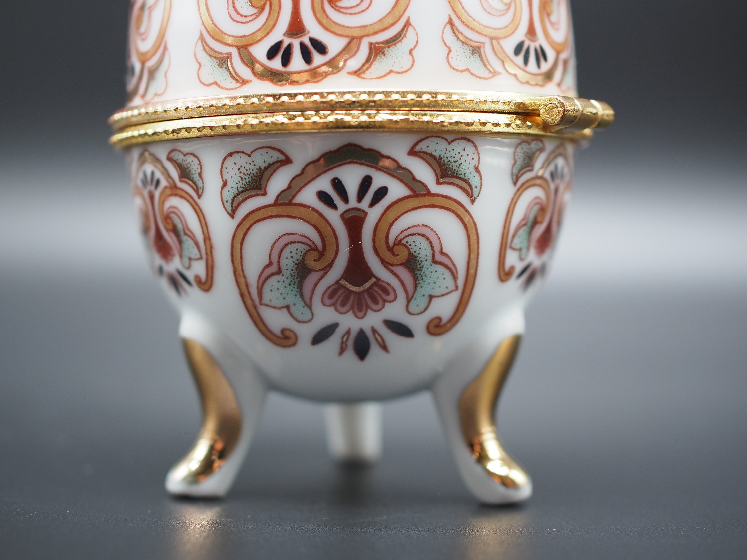 Vintage Porcelain Box Egg Shaped Jewelry Box. 1950s Etsy