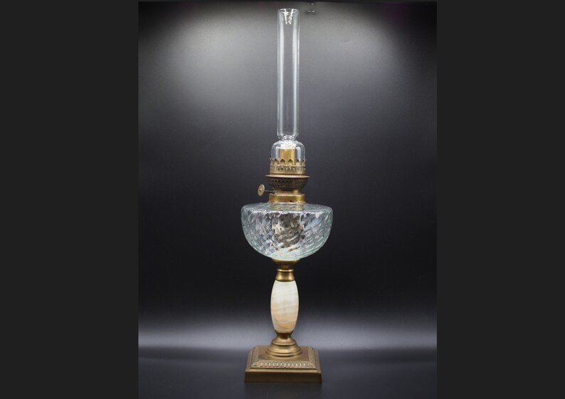 Antique Kerosene Oil Lamp Clear Glass Candle Etsy
