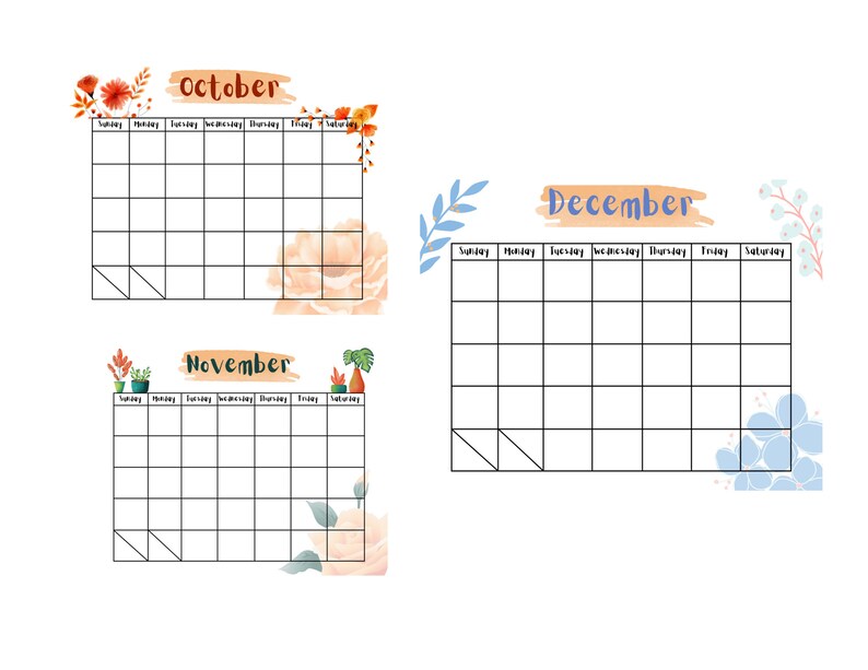 Printable Blank Monthly Calendar (undated) - Etsy