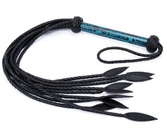 Handmade Vegan Heavy Floggers 9 Tails Fall/Snake Skin Style Handle/Braided Thuddy Floggers/Soft Leather Floggers/Bdsmandfetish  MATURE