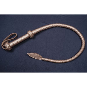 Dragon Tail Whip/Single Tail Whip/Short Bullwhip/BDSM Bull Whip/Mini Snake Whip/BDSM Whips/Leather Whip Spanking/Impact Play Whip Mature Golden