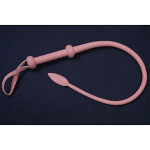 Dragon Tail Whip/Single Tail Whip/Short Bullwhip/BDSM Bull Whip/Mini Snake Whip/BDSM Whips/Leather Whip Spanking/Impact Play Whip Mature Pink