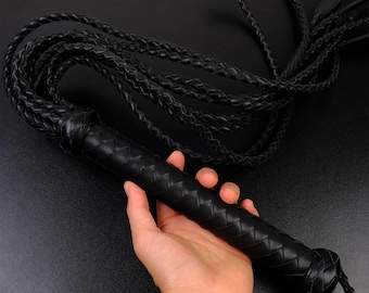 BDSM Flogger Spanking/Echtes Leder Flogger Kink Sub/Heavy Thuddy Auswirkungen Spielen/Bondage Kit/Geflochtene Peitschen und Flogger/Sensation Fouet Reifen