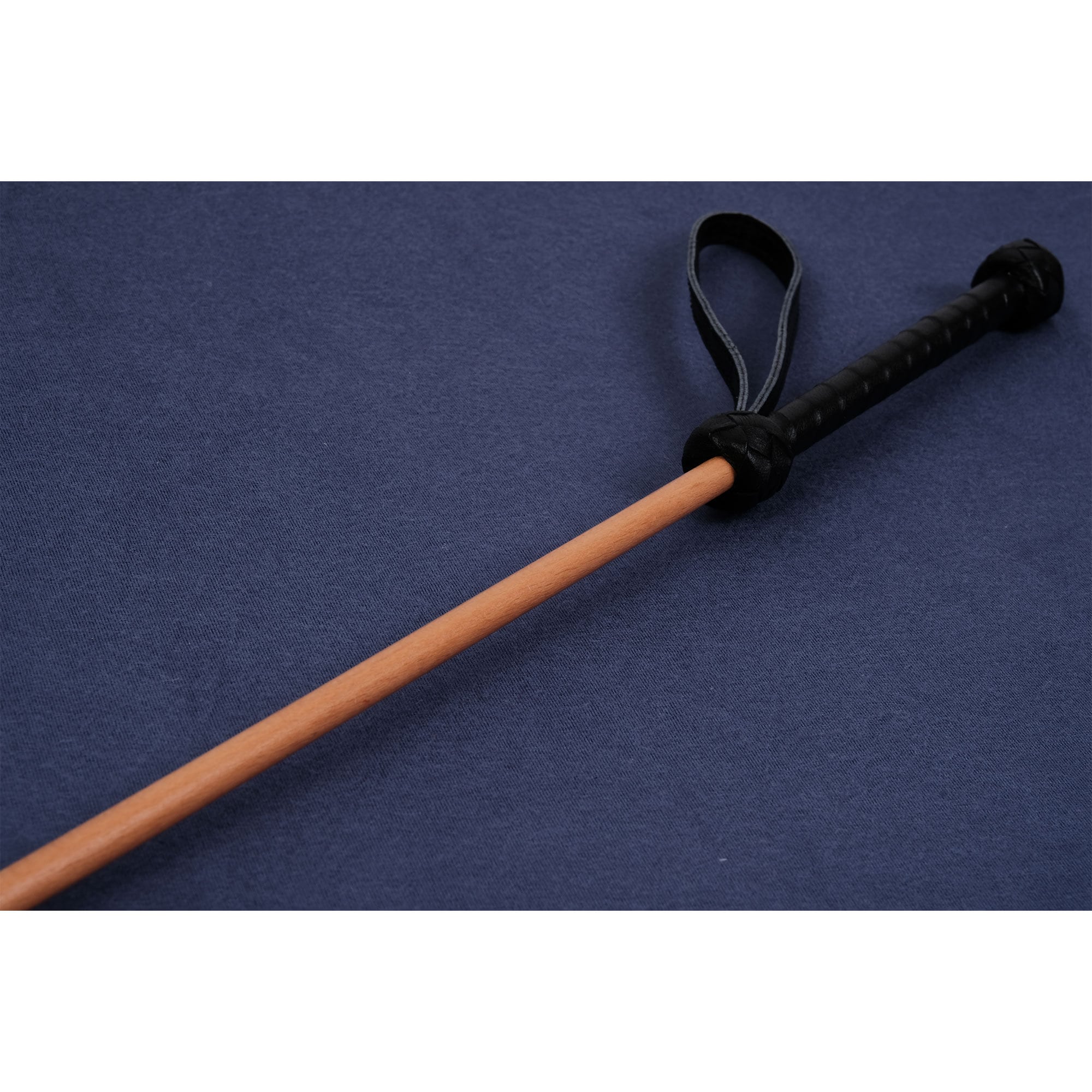 BDSM Cane Wood Wrapped Handle/lambskin Leather Handle Spanking Cane