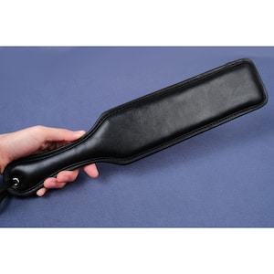 Rouge Open Folded Black Leather bondage paddle for spanking bdsm flogger  Slapper