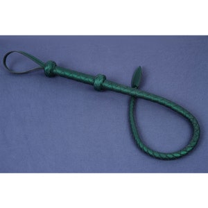 Groene veganistische vriendelijke drakenstaartzweep/gevlochten demonenstaartzweep/lederen bullwhip/thuddy floggers en zwepen om te slaan/zwepen