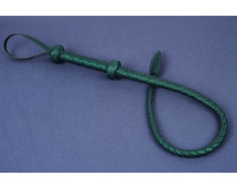 Green Vegan Friendly Dragon Tail Whip/Braided Demon Tail Whip/Leather Bullwhip/Thuddy Floggers And Whips For Spanking/Whips Sticks/ MATURE
