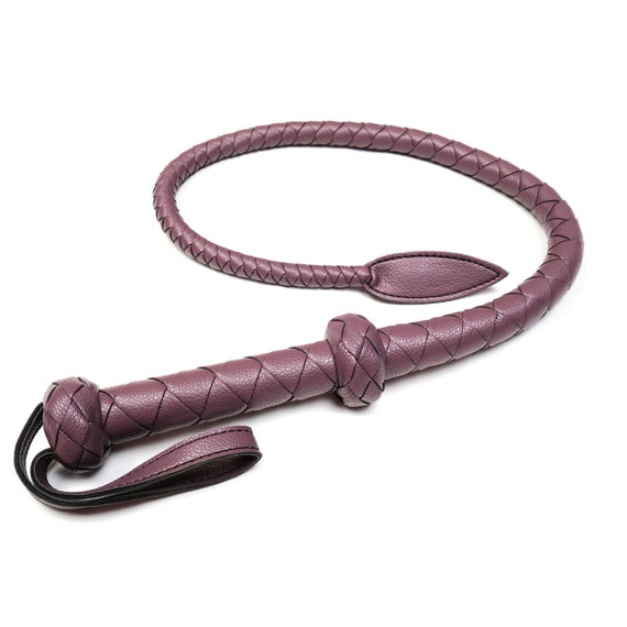 Dark Purple Dragon Tail Whip/Vegan Leather Whip Spanking/BDSM Whip Kink/Braided Single Tail Whips/Mini Snake Whip/Bullwhips/Bull Whip Mature