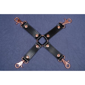 Conector para ataduras BDSM / Conector de esposas / Correas de cuero vacuno grueso / Ataduras BDSM / Fetiche de ataduras BDSM / Clips de cuatro posiciones para adultos