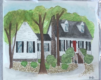 Custom Watercolor House Portrait
