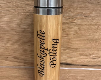 Bamboo thermos with custom engraving